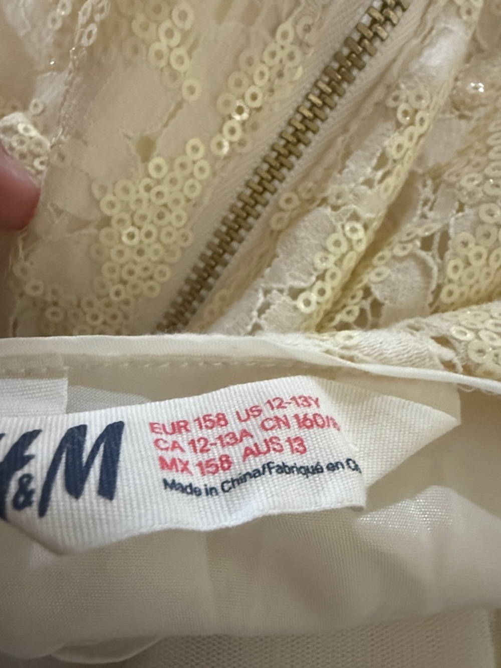 H&M Cream Lace Bodice Tiered Tulle Party Dress - Picture 2 of 5